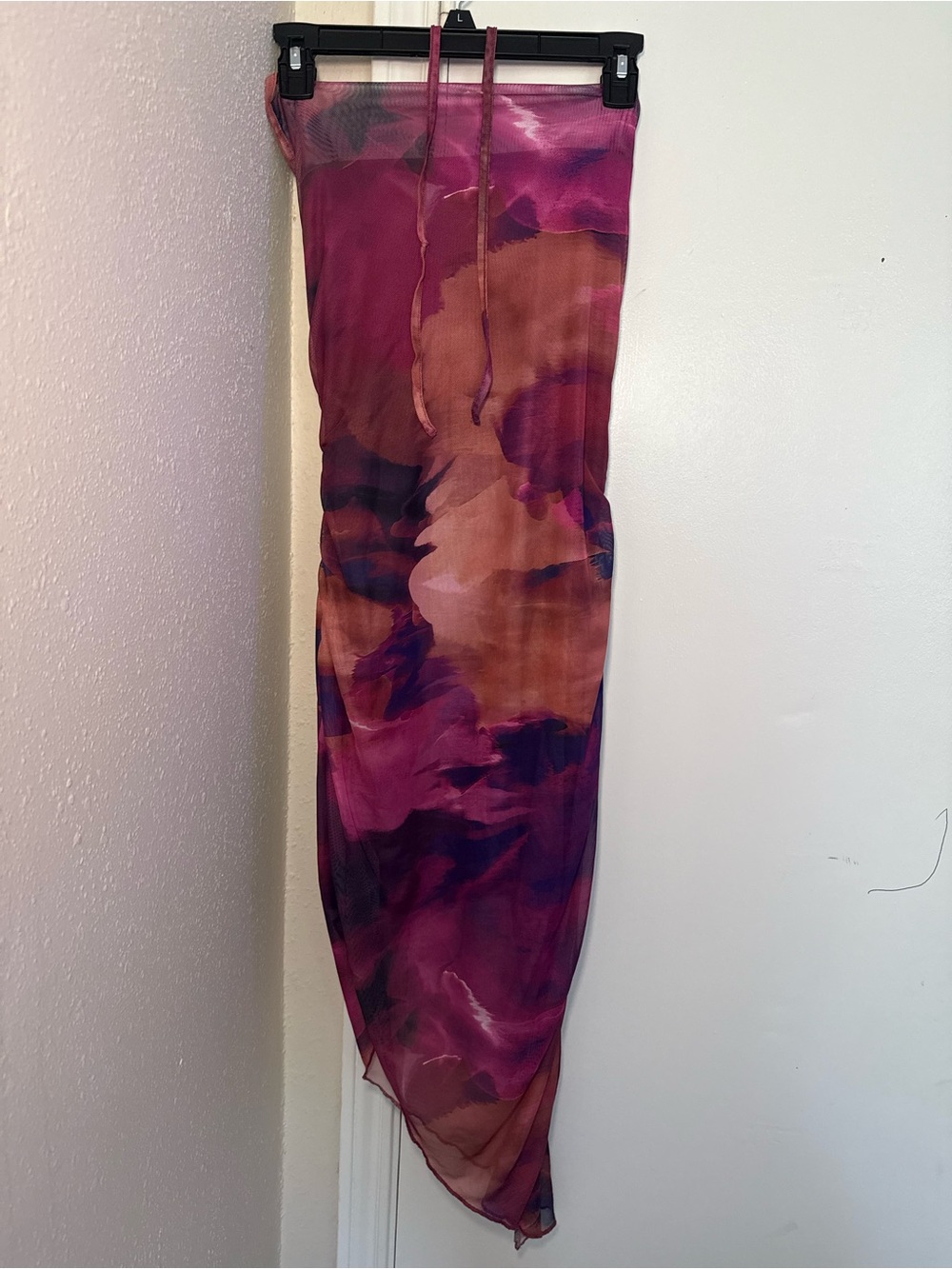 Trendy Queen Mesh Midi Dress - Women’s Medium - Pink Purple Abstract NWT
